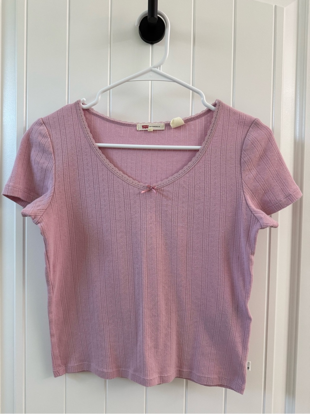 Levi’s Soft Ribbed Short Sleeve Top - Pink